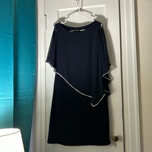 Navy blue cocktail dress.